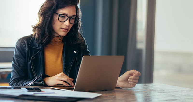 working woman with her laptop